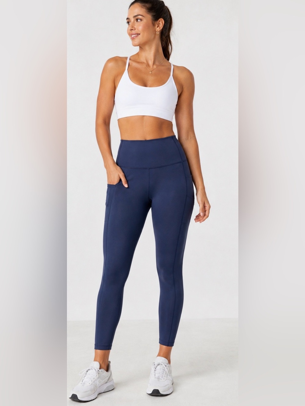 Columbia Women’s XL Blue High Rise Leggings Side Pocket Stretch Activewear